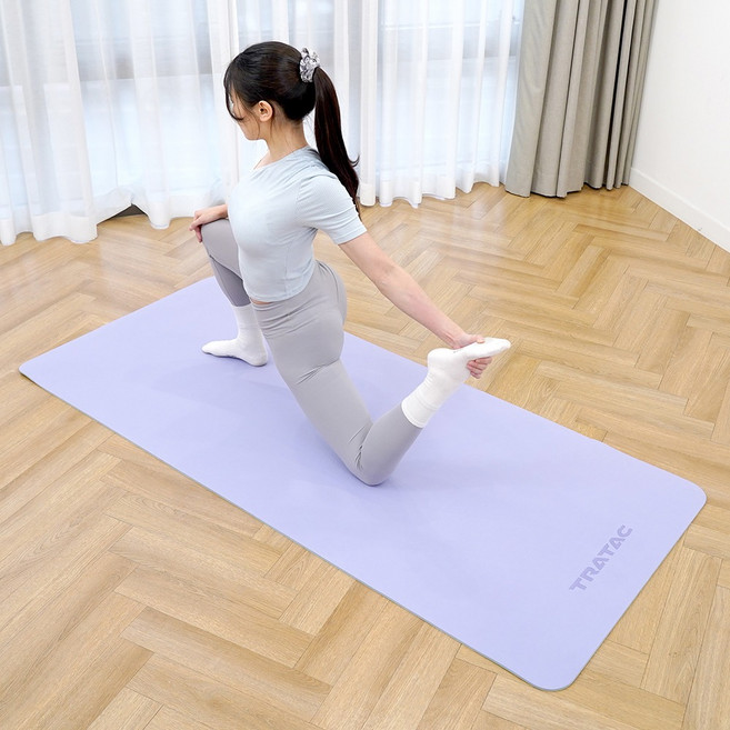 트라택 TPE 리버서블 와이드 요가 매트, 라벤다퍼플 + 민트, 1개