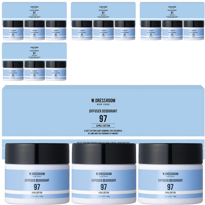 더블유드레스룸 퍼퓸 탈취제 97 에이프릴코튼 본품, 110g, 15개