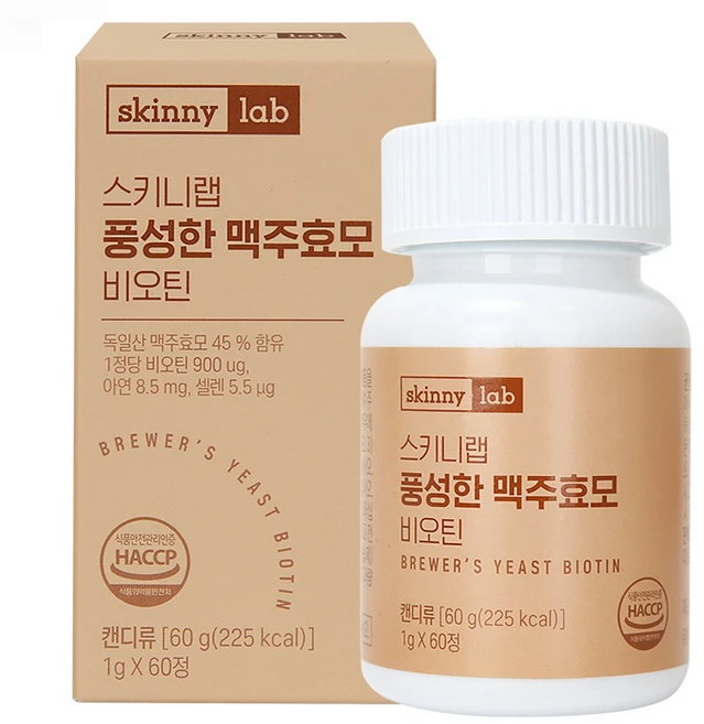 스키니랩 풍성한 맥주효모 비오틴, 60정, 1개 - 쿠팡