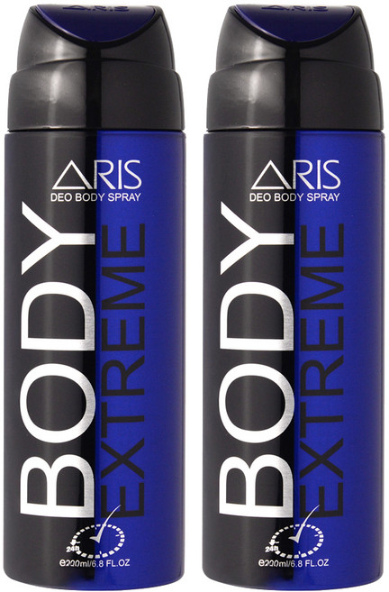 아리스 데오 바디 스프레이 익스트림 남성 데오드란트, 2개, 200ml