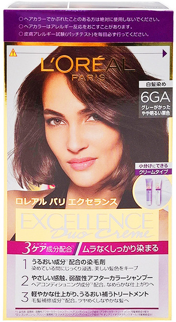 L'OREAL PARiS 巴黎萊雅 台灣公司貨 優媚霜三重護髮雙管染髮霜, 6GA自然霧棕, 1組