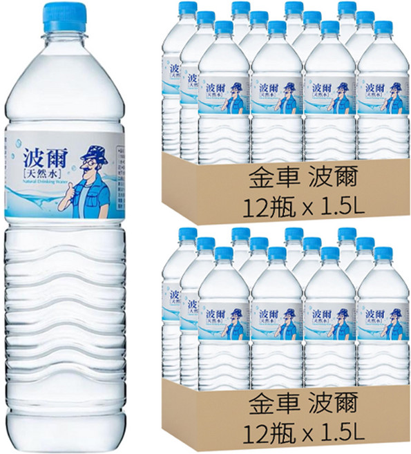 金車 波爾 天然水, 1.5L, 24瓶