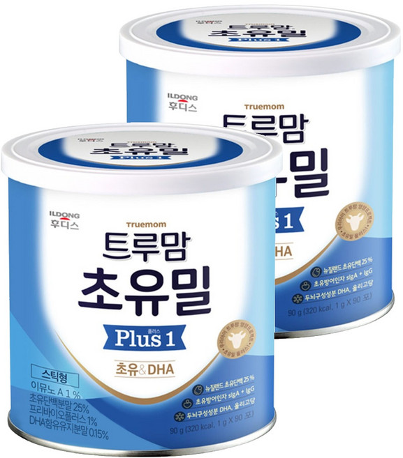 일동후디스 트루맘 초유밀 플러스 1단계 1g X 90p, 초유, 90g, 2개