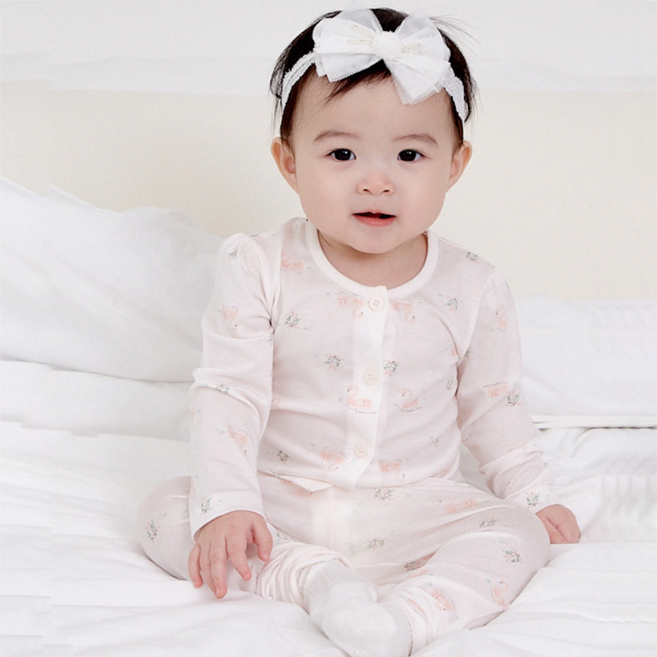 ORGANICMOM 嬰幼兒用 Minnes 長袖彈性內衣上下套裝