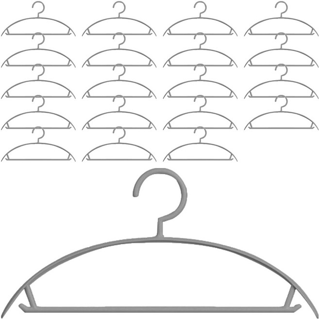 앞날창창 어깨형 데일리 플라스틱 기본 옷걸이, 그레이, 20개