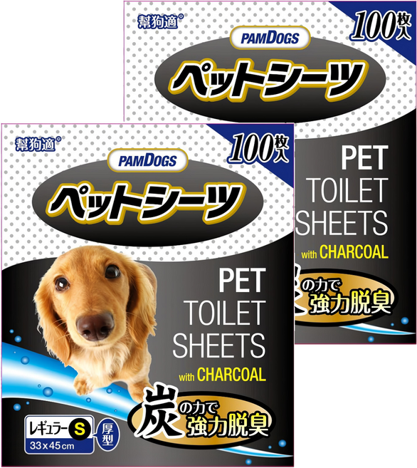 PAMDOGS 幫狗適 寵物竹炭尿布 厚型, 100片, 2包