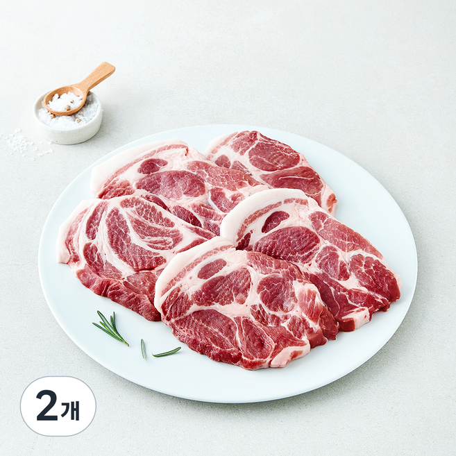 보담 무항생제 인증 바로 신선 한돈 목심 구이용 (냉장), 2개, 600g