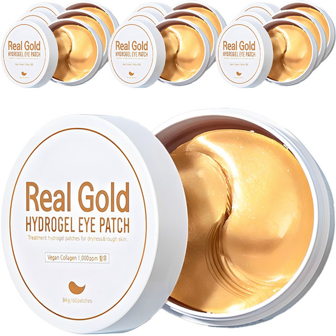 프레티 리얼 골드 하이드로겔 아이패치, 60개입, 10개