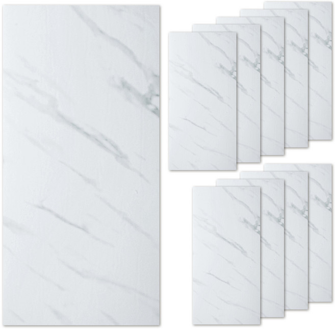 탐사 붙이는 타일 인테리어 시트지 화이트 마블, 10개