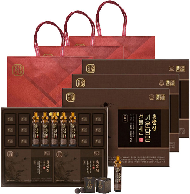 한삼인 홍삼진 기운담은 선물세트 + 쇼핑백, 3세트