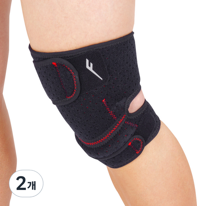 프로스펙스 액티브 무릎 보호대 풀커버형, 블랙, 2개