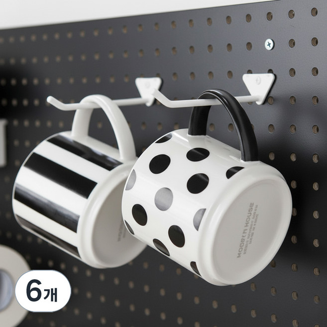 타공판닷컴 프리미엄 이중후크 S, 화이트, 6개