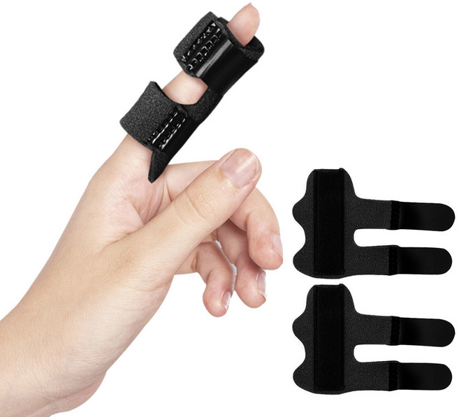 바디큐 닥터스 손가락 고정 보호대 2p, 1세트, 블랙