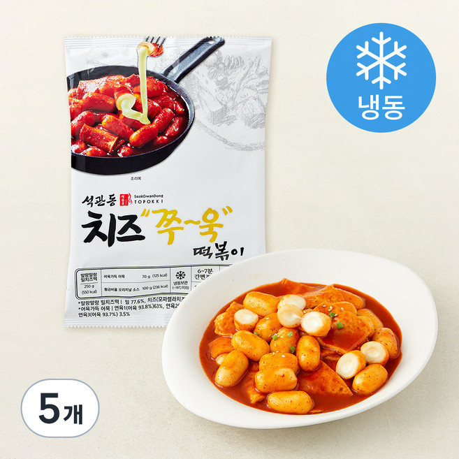 석관동떡볶이 치즈쭈욱 (냉동), 420g, 5개
