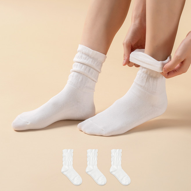 삭피엔스 여성용 무압박 러플포인트 양말 3종 세트