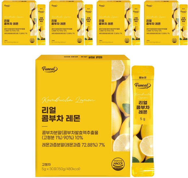 퍼니트 리얼 콤부차 레몬, 5g, 30개입, 5개
