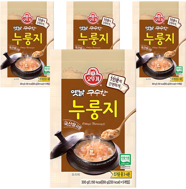 오뚜기 옛날 구수한 누룽지, 300g, 4개