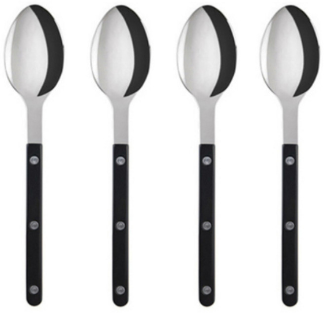 사브르 비스트로 샤이니 디너스푼 21.5cm, 블랙, 4개
