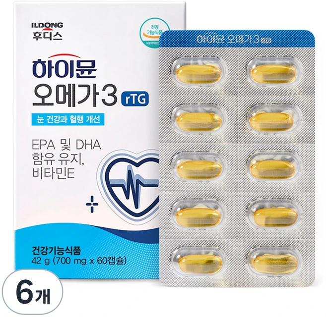 하이뮨 알티지 오메가3, 60정, 6개 - 쿠팡