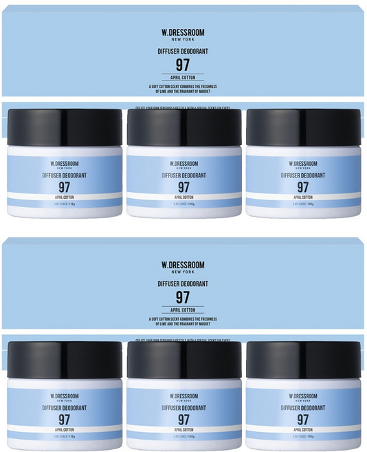 더블유드레스룸 퍼퓸 탈취제 97 에이프릴코튼 본품, 110g, 6개