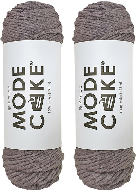 Knitt Mode蛋糕線 100g, 灰棕色, 2個