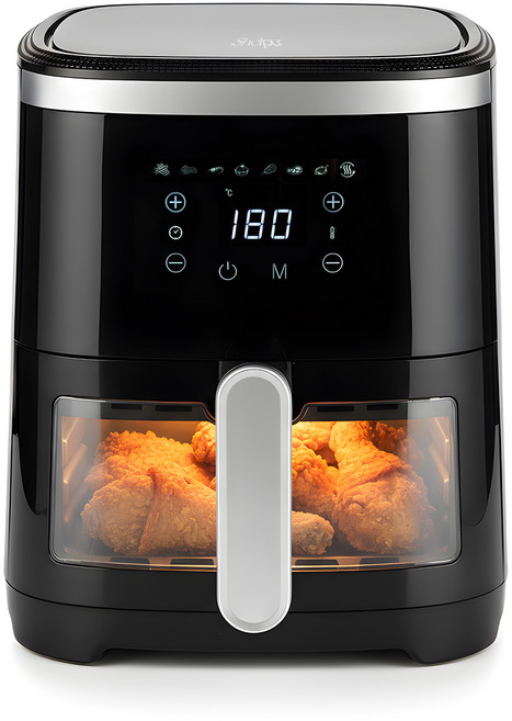 쉘퍼 비저블 대용량 에어프라이어 4L, DFAF-100, 블랙