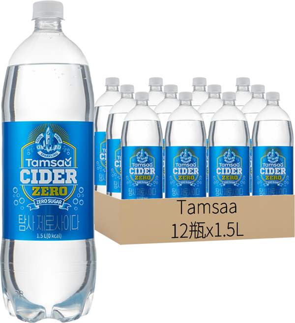 Tamsaa 零卡汽水, 1.5L, 12瓶