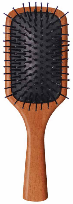 gloss&glow 氣墊木頭梳, 咖啡色, 1支