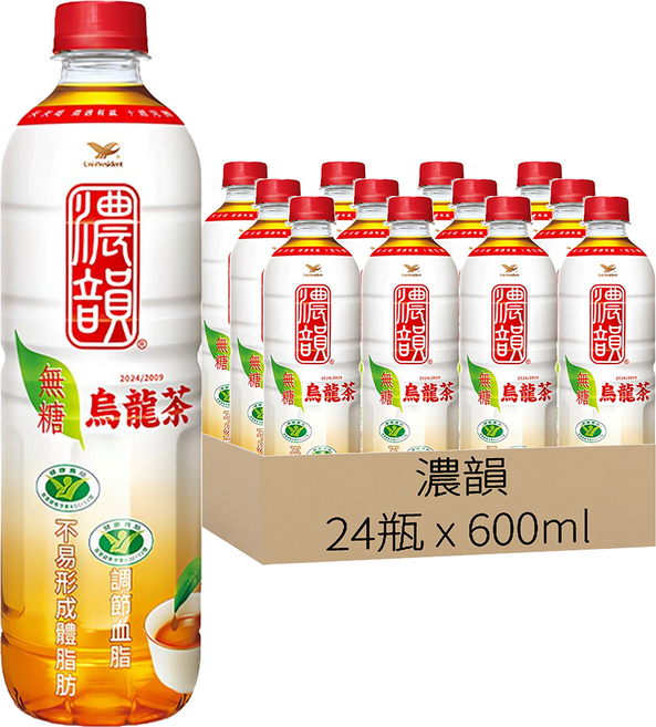 濃韻 烏龍茶 無糖, 600ml, 24瓶
