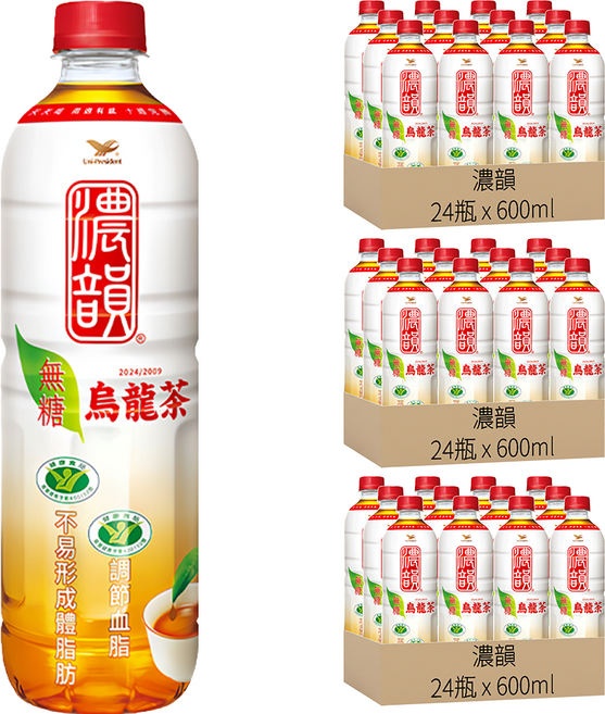 濃韻 烏龍茶 無糖, 600ml, 72瓶