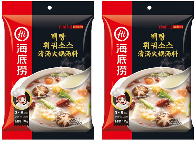 하이디라오 백탕 훠궈소스, 110g, 2개