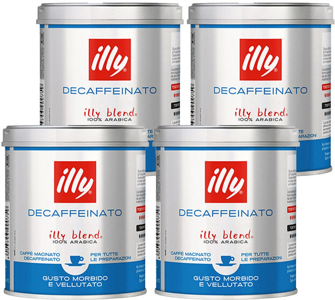 일리 디카페인 그라운드 분쇄커피, 125g, 4개