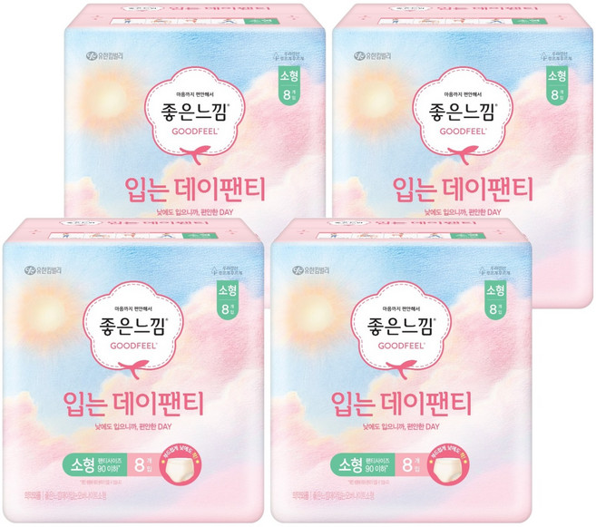 좋은느낌 입는 오버나이트, 소형, 8개입, 4개
