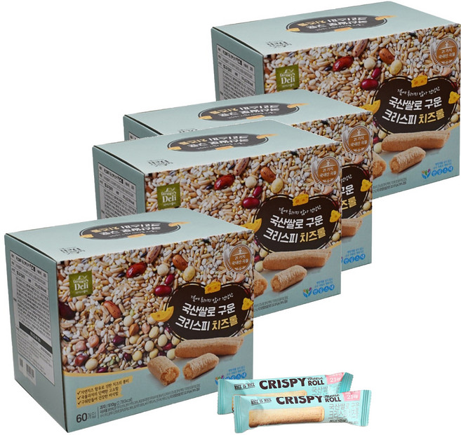 파머스델리 쌀로 구운 크리스피 치즈롤 60p, 510g, 4개