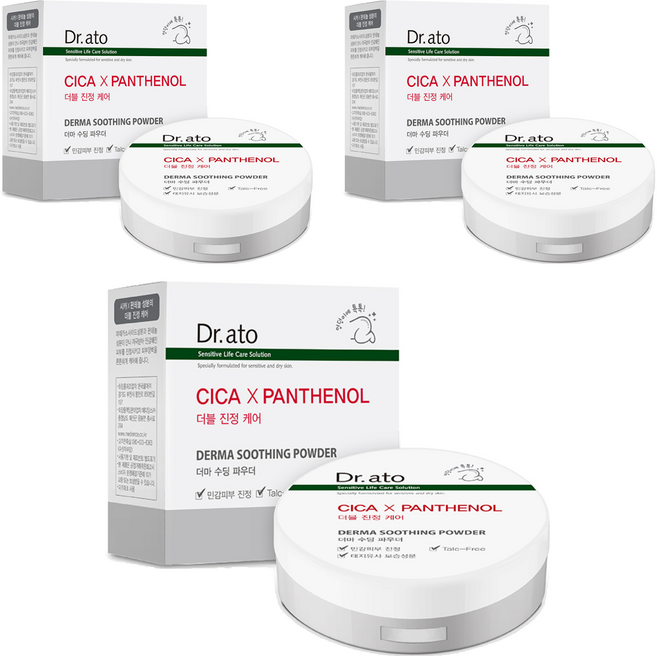 닥터아토 유아용 더마 수딩 파우더, 3개, 20g
