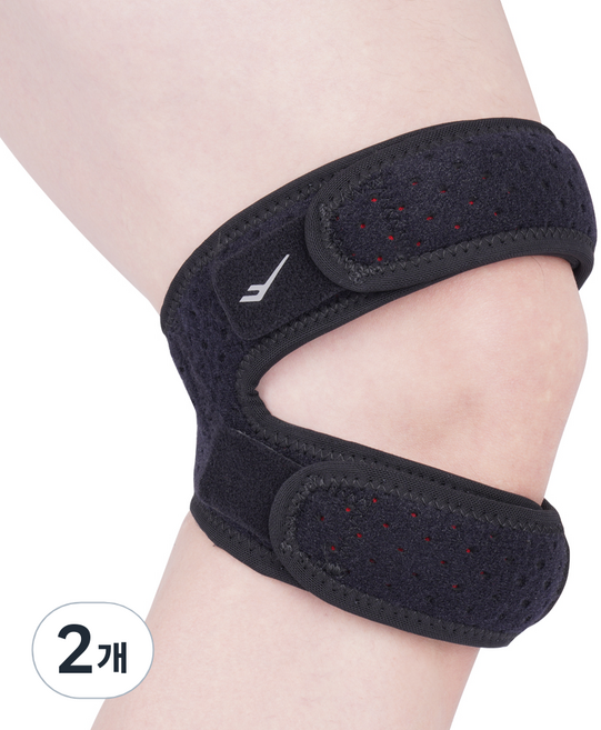 프로스펙스 액티브 무릎 보호대 이중 엑스형, 2개, 블랙