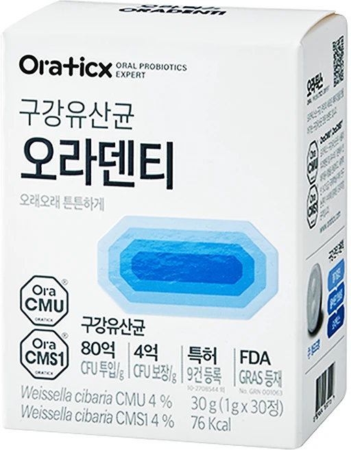 오라틱스 구강유산균 OraCMU 오라덴티 30g, 30정, 1개 - 쿠팡