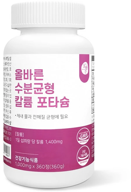 올바른건강식품 수분균형 칼륨 포타슘, 360정, 1개 - 쿠팡