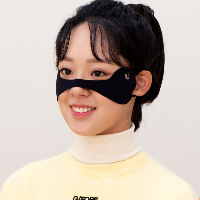 유투스포츠 나비 W 약기모 마스크 MS10, 블랙, 1개