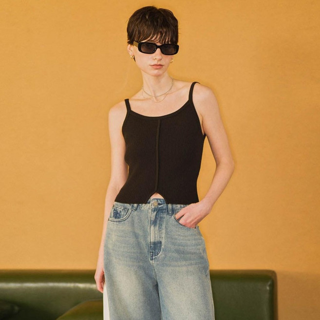 제너럴아이디어 여성용 핀턱 슬릿 슬림핏 뷔스티에 WBE1L05518