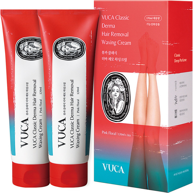 뷰카 클래식 더마 왁싱크림 팔/다리용, 2개, 170ml