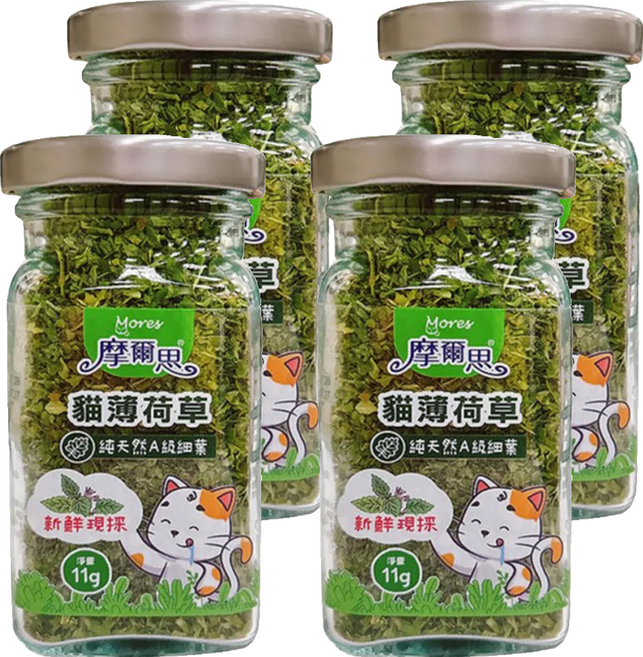Mores 摩爾思 貓薄荷草 純天然A級細葉 新鮮現採, 11g, 4罐
