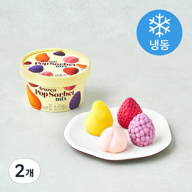 피치코리아 프로즌 팝 소르베 믹스 아이스크림 (냉동), 80g, 2개, 1개입