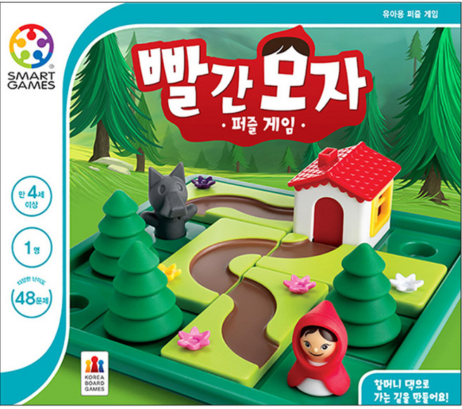 코리아보드게임즈 빨간모자 퍼즐 게임, 혼합색상, 1개