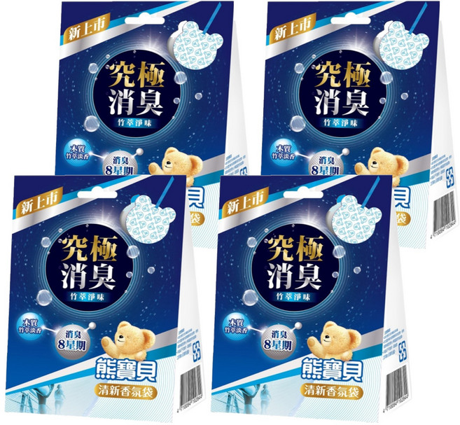 Snuggle 熊寶貝 衣物香氛袋 3入, 21g, 4盒, 竹萃淨味