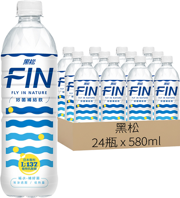 黑松 FIN 好菌補給飲, 580ml, 24瓶