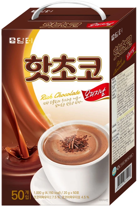 담터 핫초코 오리지날, 20g, 50개입, 1개 - 쿠팡