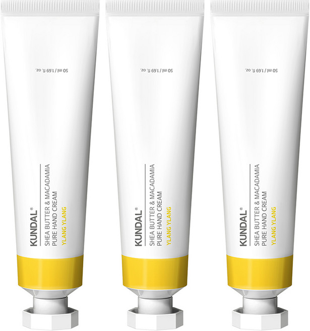 쿤달 시어버터 앤 마카다미아 퓨어 핸드크림 일랑일랑, 50ml, 3개
