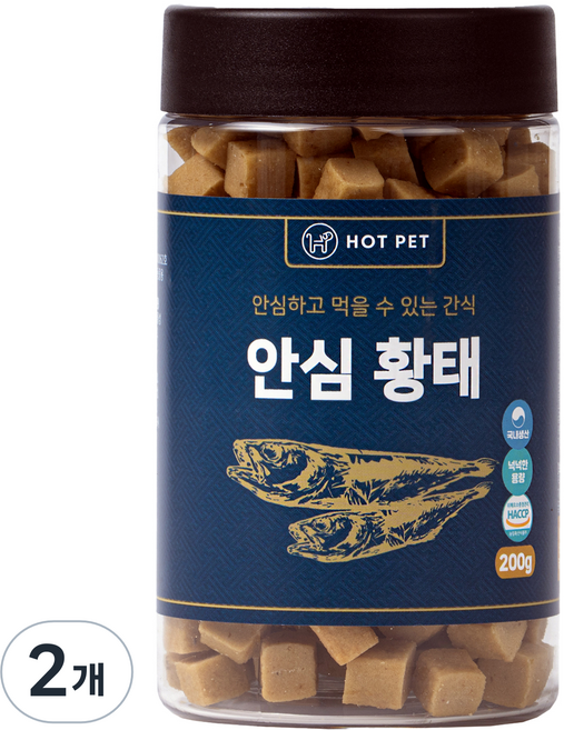 핫펫 강아지 안심 져키, 황태, 200g, 2개