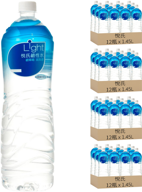 悅氏 Light鹼性水, 48瓶, 1.45L